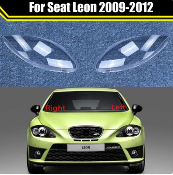 Auto Faro Per Seat Leon 2009-2012 Auto Faro Anteriore Copertura Della Lampada di Vetro Borsette Lente Tappi di Vetro Luce Paralume coprilampada