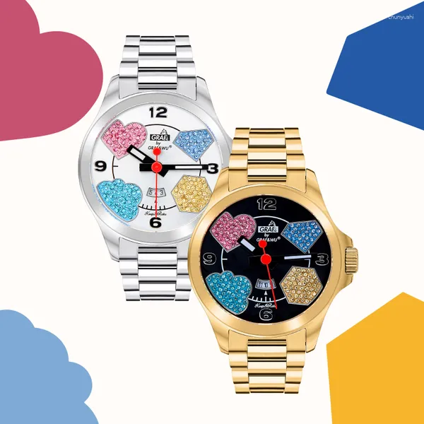 Armbanduhren Paar Uhren Wasserdicht Automatische Datum Vergoldetes Gehäuse 10mm Dicke Persönlichkeit Zifferblatt Niedliche Quarzuhr Für Männer