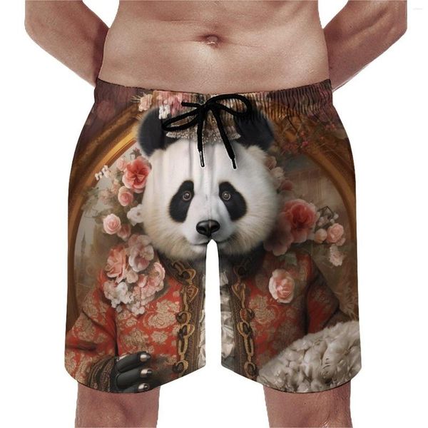 Shorts masculinos Panda Board Verão Retratos Incríveis Dapper Running Surf Calças Curtas Confortáveis Casualmente Grandes Troncos de Natação