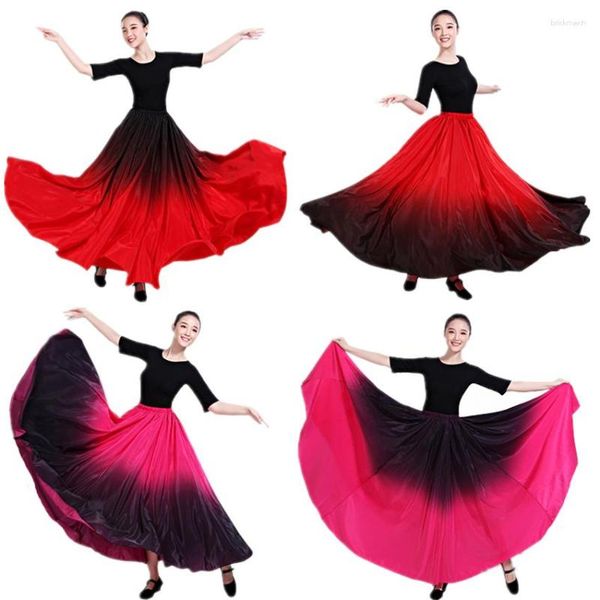 Bühnenkleidung Tanzkostüm Spanischer Farbverlauf Elegantes Flamenco-Rockkleid für Frauen Gypsy Plus Size Ballsaal Stierkampf-Performance-Kleidung