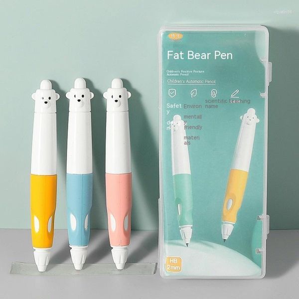 Chen Lin Fat Bear Bleistift-Set, korrigierender Griffstift, für Kinder, automatische Bleistifte, positive Haltung für Studenten, zum Schreiben von Kunstskizzen