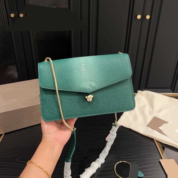 Yılan akşam Chian Bags Kadın Omuz Çantası Çanta Çantası Crossbody İnci Balık Cilt Klasik Flep Cüzdanlar Deri Metal Zincir Moda Cüzdan