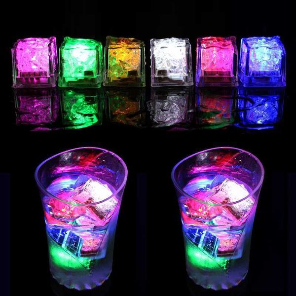 LED Cubos de Gelo Brilhante Bola de Festa Flash Luz Luminosa Neon Festival de Casamento Natal Bar Vinho Vidro Decoração Suprimentos 12 PCS HKD230829