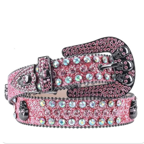 Cintos de luxo mulheres cintos ocidental cowgirl cinto para homens moda brilho cristal diamante cravejado de couro bling feminino masculino cinto 230828