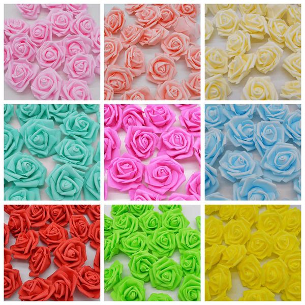 Flores decorativas grinaldas 20 pcs 6 cm PE espuma rosa flores flores artificiais para casa casamento deco noiva bouquet scrapbooking diy presente de aniversário suprimentos 230828