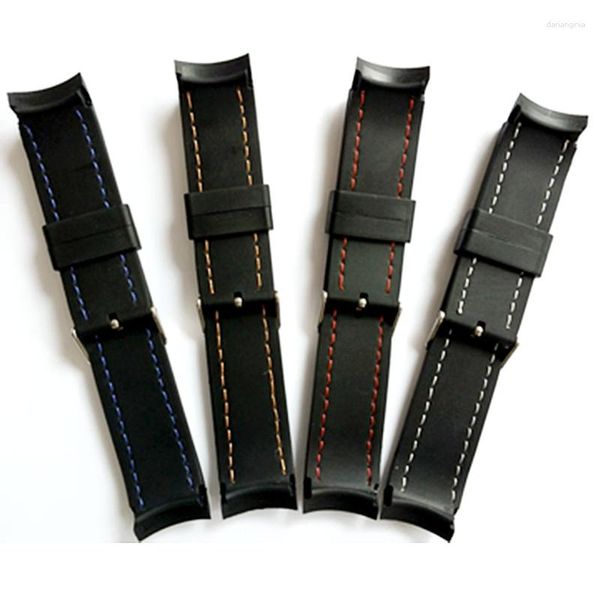 Cinturini per orologi 22mm cinturino in silicone impermeabile cinturino in gomma radiante arco gradi parti cinturino fibbia strumenti