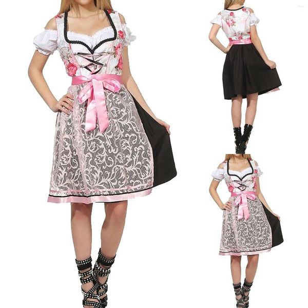 Lässige Kleider Damen Große Größe Deutsches Kleid Quadratischer Ausschnitt Oktoberfest Bier Krawatte Chiffon Hosenanzug Midi Sexy Für Frauen