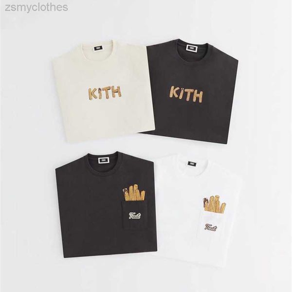 Homens Camisetas Boa Qualidade Nova Chegada Trata Kith Moda Camiseta Homens Batatas Fritas Chocolate Mulheres Camiseta Tee