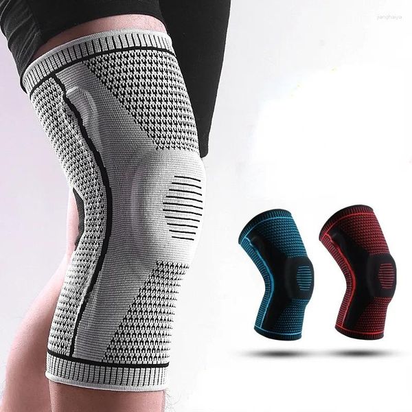 Joelheiras silicone cinta completa cinta patela suporte medial queda proteção de compressão esporte correndo basquete