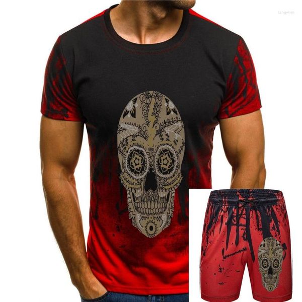 Fatos de treino masculino Tom Clancy Wildland inspirado camisetaCrânio mexicano Santa Muerte Dia dos Mortos