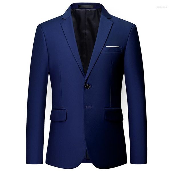 Ternos masculinos Plus Size 6XL-M Mens Blazer de Alta Qualidade Marca 2023 Slim Fit Cor Sólida Terno Jaqueta Moda Negócios Casual Vestido de Festa Social