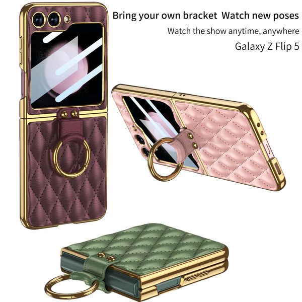 Кожа для покрытия для Samsung Galaxy Z Flip 5 Case Ring Crack Krackte Protection небольшая пленочная крышка экрана