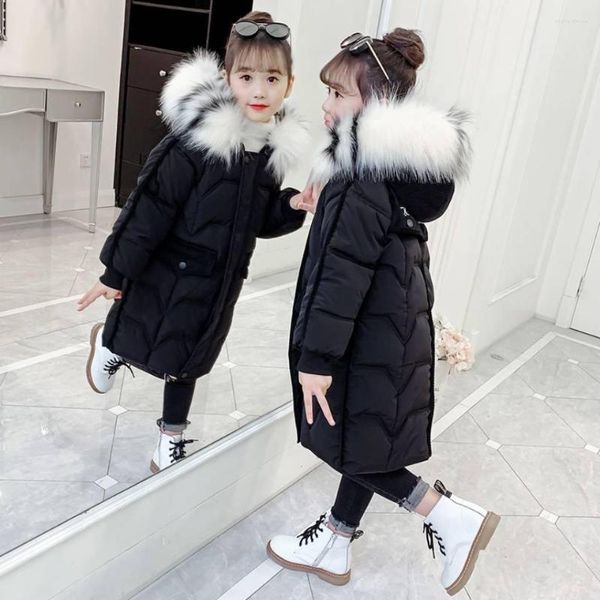 Daunenmantel für russische Winterjacke Mädchen plus dicke warme Kapuzen-Kinderoberbekleidung Größe 4–13 Jahre Kinder-Teenager-Parkas