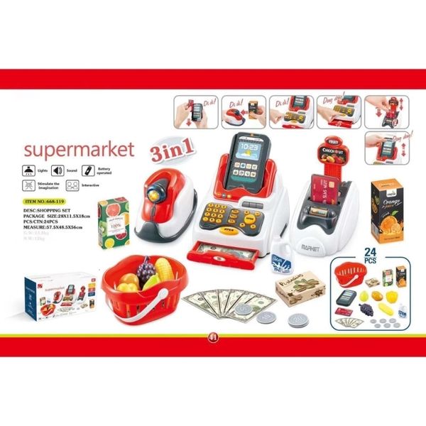 Mutfaklar Gıda Kredi Kartı Makinesi Oyuncak Çocukları Kontrol Sayacı Süpermarket Kazip Kayıt Oyuncak 230828