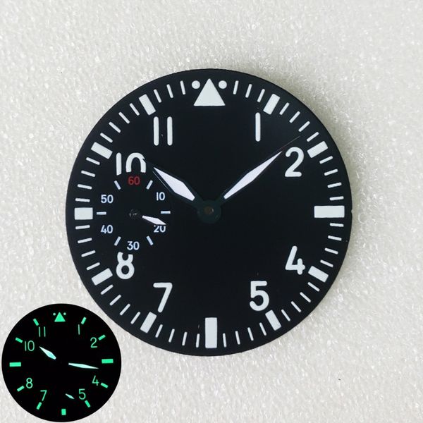 Outros relógios 38.8mm Relógio Dial Verde Luminoso Acessórios Peças de Reparo para Swiss ETA 6498 Seagull ST3620 Movimento 230829