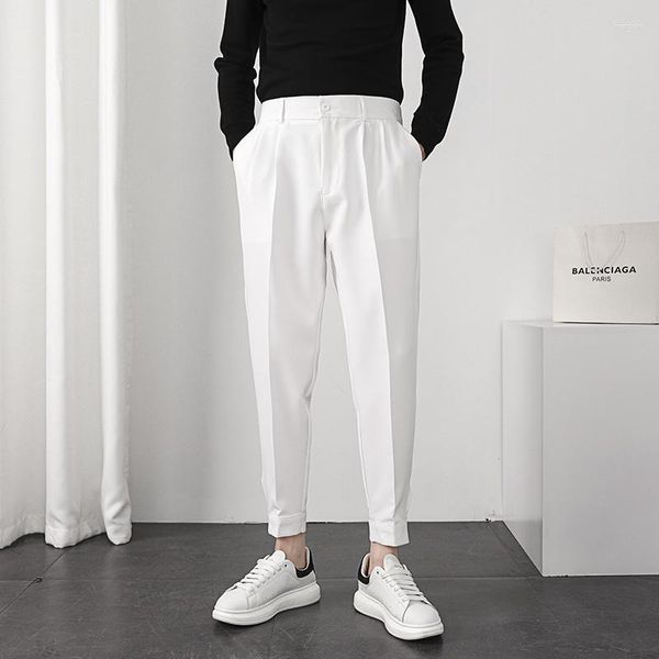 Abiti da uomo Pantaloni da completo estivi Uomo Slim Moda Social Abito da uomo Pantaloni formali da ufficio dritti larghi coreani Taglie forti