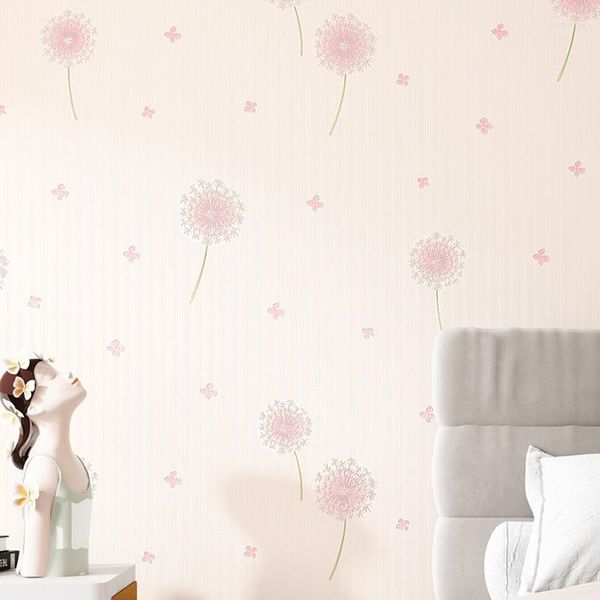 Wallpapers 3D tridimensional quarto cheio de luxuoso coreano pastoral dandelion papel de parede quente sala de estar tv pano de fundo