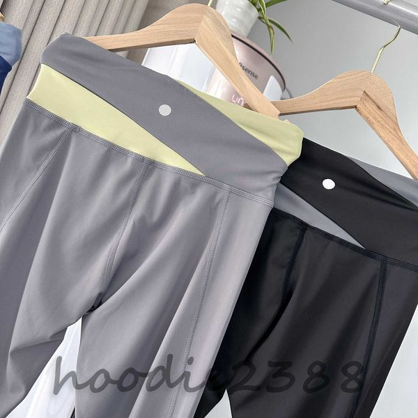 LU Полный бренд логотип, дизайнерские брюки с тонкими брюками йоги женские жесткие брюки для йоги, высокая версия, обнаженные брюки для йоги, женские спортивные штаны, эластичная ткань, размер: M-XL QD323293