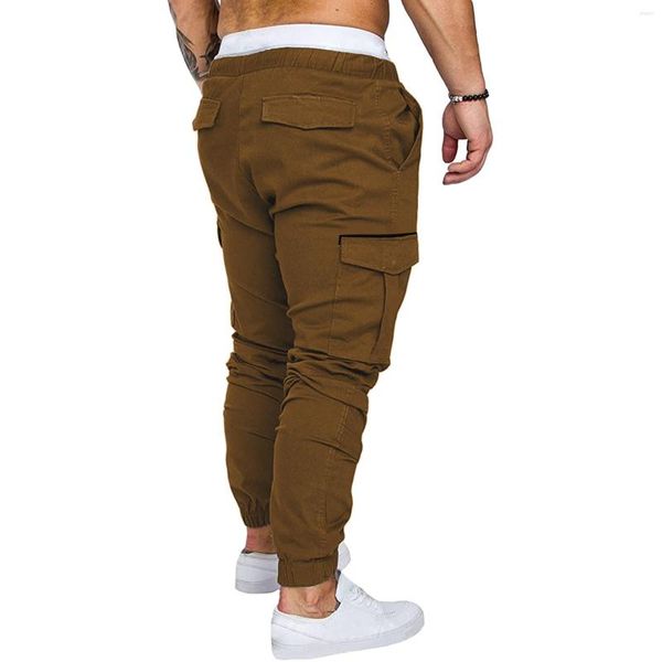 Pantaloni da uomo Pantaloni moda uomo Casual Jeans in puro colore con tuta Pantaloni sportivi Solido a vita bassa Harlan Pocket Pencil