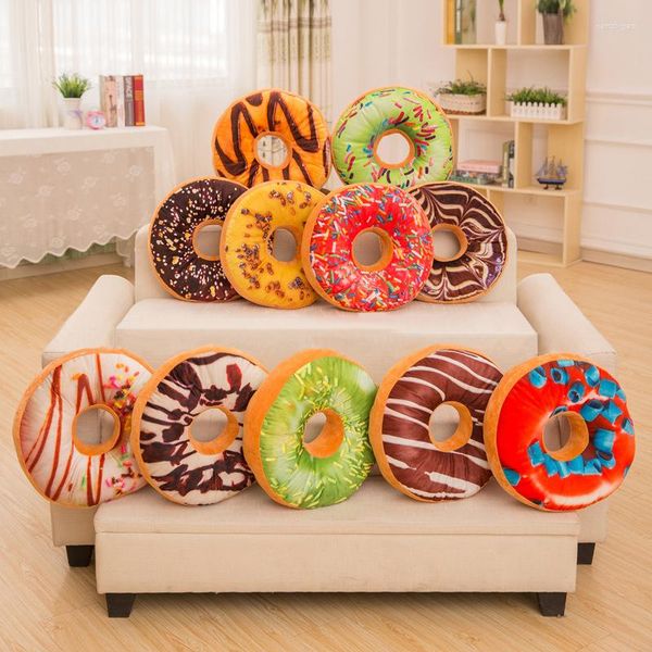 Almofada sofá decorativo s macio pelúcia almofada de assento doce donut alimentos caso brinquedos