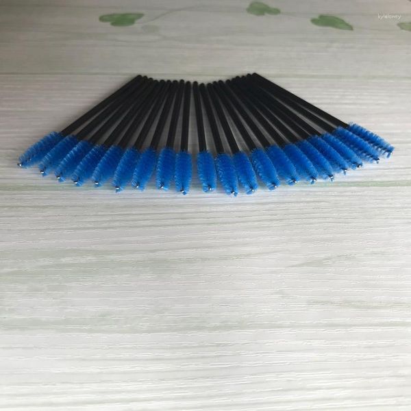Pincéis de maquiagem 500 Pcs Azul Cílios Ponta de Nylon Mascara Wands Aplicador Ferramentas de Maquiagem Pente de Cílios Cosméticos