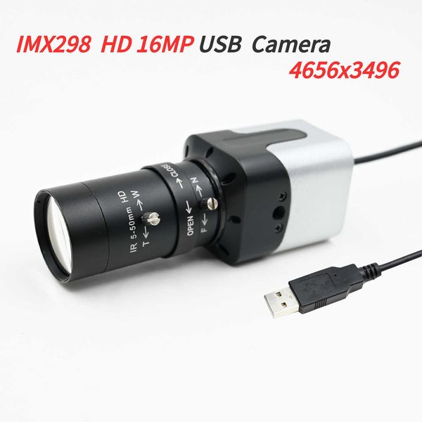 Webcam 16MP USB Câmera Mini IMX298 com lente CS varifocal 5-50mm 2.8-12mm para visão de máquina industrial Plug and Play 4656X3496 HKD230825 HKD230828 HKD230828