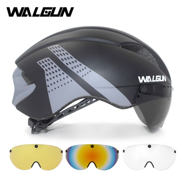 Езда на велосипедные шлемы Walgun Aero Cycling Helmet Road Bike Helme шлем взрослые очки Goggles Time Trial Tt TT Tri Thatlon Bicycle Helme M L для мужчин женщин 230828