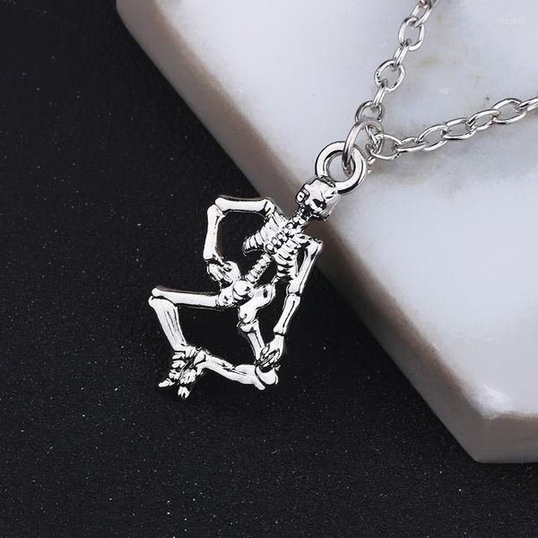 Anhänger Halsketten Vintage Schädel Halskette Frauen Männer Hip Hop Punk Tiny Corlour Baby Skeleton Unisex Choker Schmuck Zubehör Geschenke