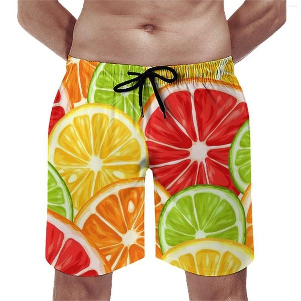 Pantaloncini da uomo Estate Palestra Arance colorate Frutta da corsa Stampa Pantaloni corti da tavola personalizzati Classici bauli da spiaggia ad asciugatura rapida Taglie forti