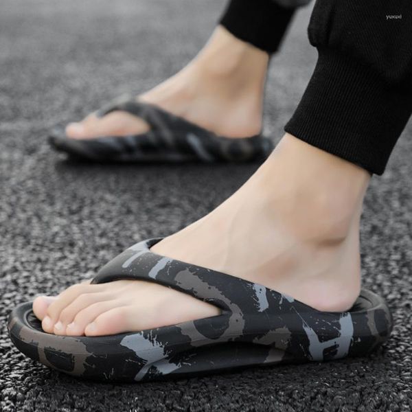 Slippers Men Beach Thong Flip Flops Summer Print Platform 2023 Eva мягкие облака скользит мужские зажимы на ногах