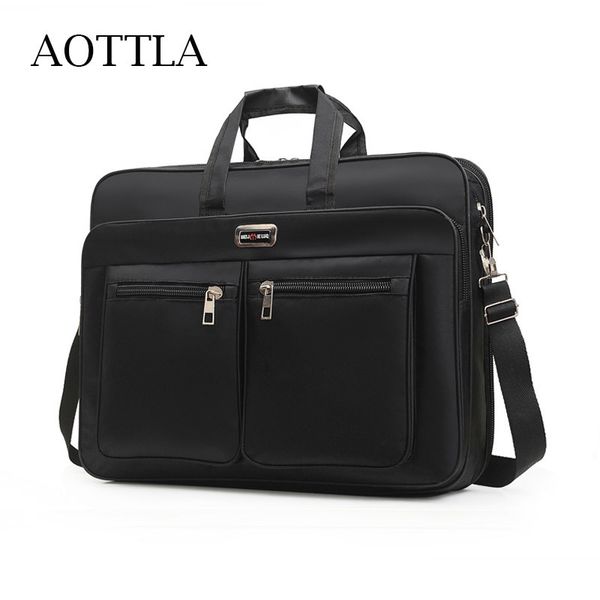 Сумки для ноутбука Aottla Мужской портфель сумки с большой грузоподъемностью плечо для мужчин инструментов для бизнеса документируйте Messenger 230828