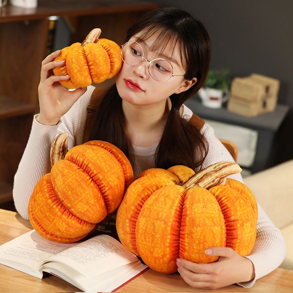 Bambole di peluche 15 cm Realistico zucca peluche farcito morbido bambola di verdure divano zucca cuscino bambini Halloween regalo di Natale decorazione della casa 230828