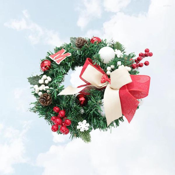 Dekoratif çiçekler 1pc 30cm Noel yapay çelenk şenlikli dekorasyon, ev parti duvar kapısı penceresi için asma malzemeleri