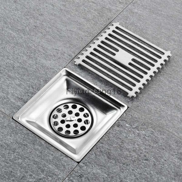 Scarico a pavimento per doccia quadrato da 10 cm * 10 cm per cucina da bagno Lineare in acciaio inossidabile 304 con filtro per capelli spazzolato HKD230829
