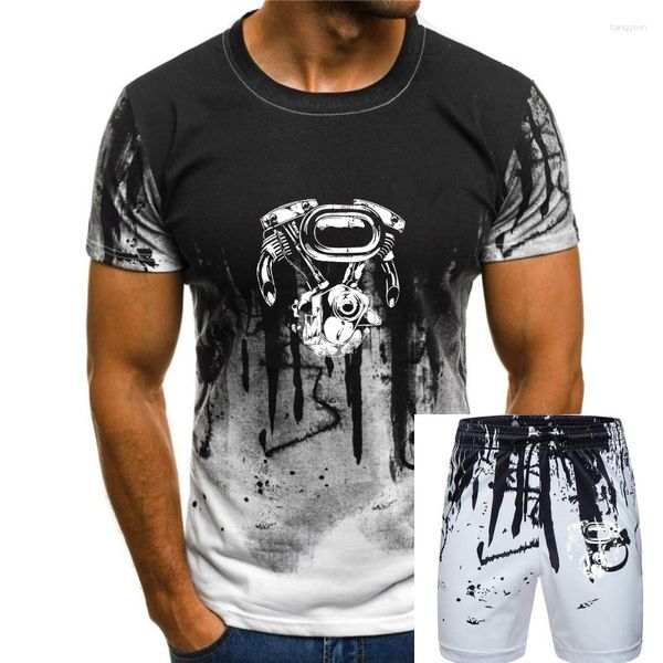 Erkek Trailtsits T-Shirt Biker Oldschool Motorrad Motor Helikopter Bobber Schrauber Div Farben S-XXL EST Moda Tişört