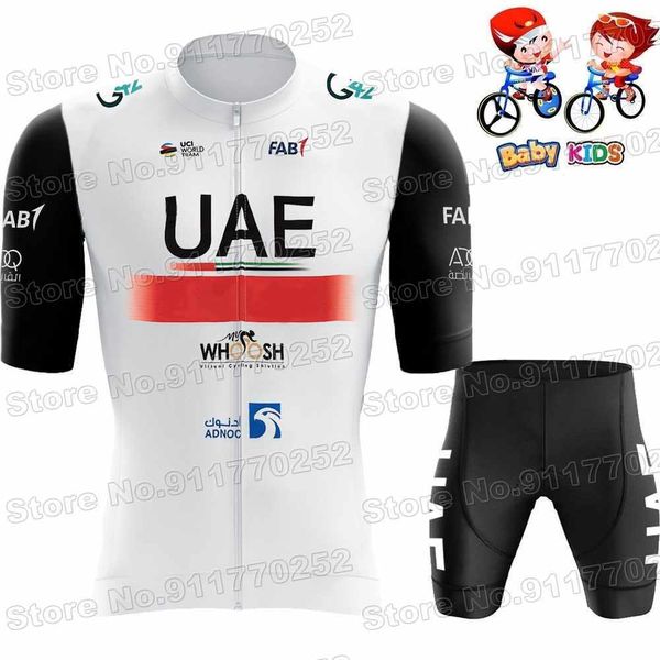 Maglia da ciclismo Set Bambini Maglia da ciclismo Team UAE Set Ragazzi Ragazze Abbigliamento da bicicletta Bambini Camicie da bici da strada Pantaloni da tuta MTB Maillot Ciclismo Ropa 230828