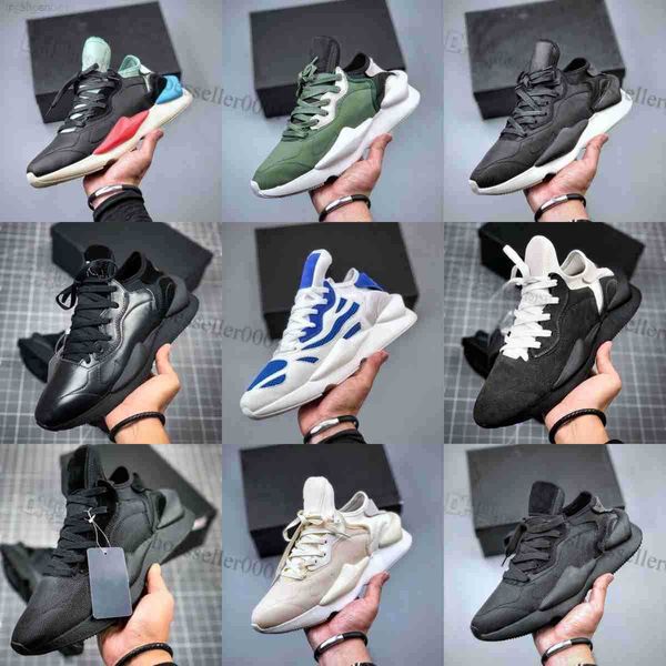 OG Yüksek Kaliteli Lüks Tasarımcı Erkek Ayakkabılar y 3 Kaiwa Tıknaz Sneakers Trainer Ayakkabıları Qasa Racer Y3 Calfskin Platform Ayakkabı Erkekleri Siyah Beyaz Deri Sneaker