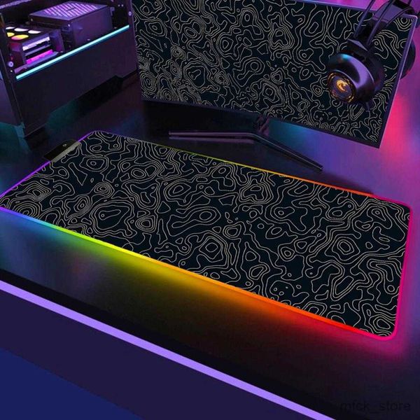 Fare pedleri bilek istirahat siyah masa mat led klavye oyun fare ped rgb hattı sanat atmosfer bilgisayarı arkadan aydınlatmalı mousepad rgb r230830