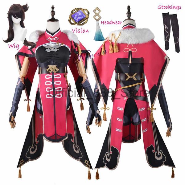 Genshin Impact Beidou Costume Cosplay Uncrowned Lord of The Ocean Bei Dou Vestito Parrucca Tacchi Stivali Anime Cameriera Vestito Plus Size x0830