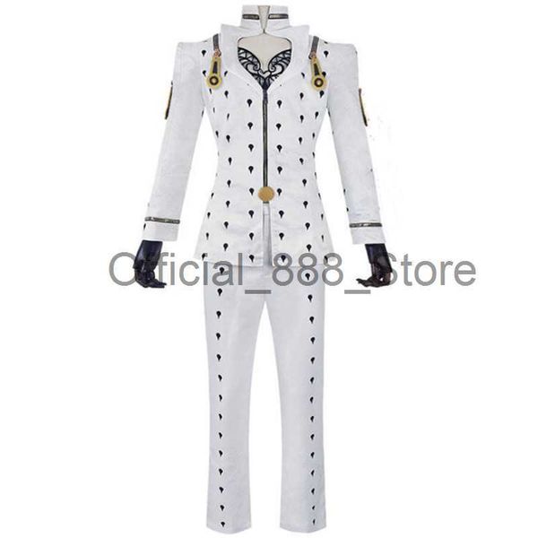 Costumi Anime JoJos Bizarre Adventure Bruno Bucciarati Costume Cosplay Nero Bianco Abiti Uniforme Zentai Set completo x0830