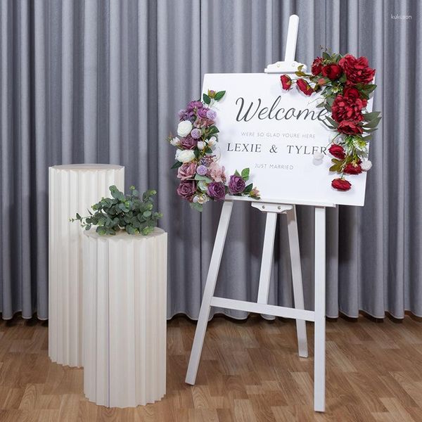 Flores decorativas casamento cartão de boas-vindas cartões de escolta flor sinal guia de arte colocar imitação adereços de seda