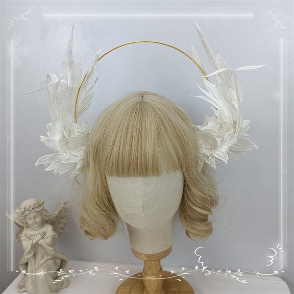 Halos coroas deusa bandana anjo tiaras e coroas para mulheres casamento nupcial gótico headpiece branco/preto asa cosplay