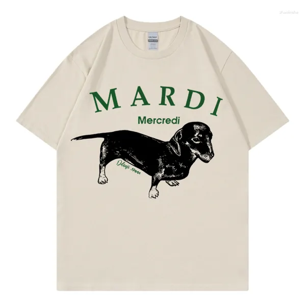Männer T-shirts Korea Mode Mardi Männer T-shirt Sommer Casual Vielseitig Übergroßen Hemd Baumwolle Frauen T Top Harajuku Druck Hund hip Hop