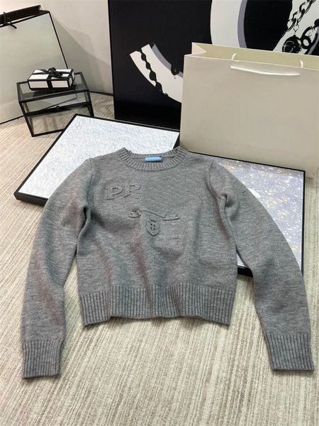 Loe bayan jumper tasarımcı örgü sweaters kadın moda sonbahar kış yün karışımları mektup uzun kollu klasik kazak üstleri kadın örgü giysileri