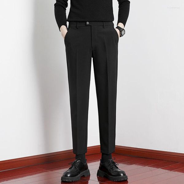 Herrenanzüge Anzughosen Männer Mode Gesellschaft Männliches Kleid Lose Koreanische Gerade Breites Bein Knöchellange Büroformelle Hose C17