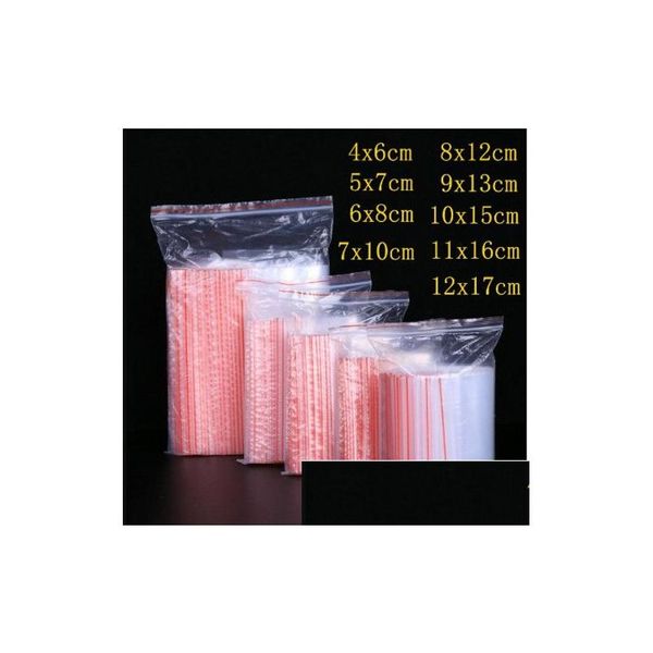 Упаковочные мешки Оптовые 100 шт./Упаковка Small Leck Lock Пластиковый переоборудованный прозрачный пакет вакуум вакуумный хранение Поли прозрачная толщина DEL DH5TK