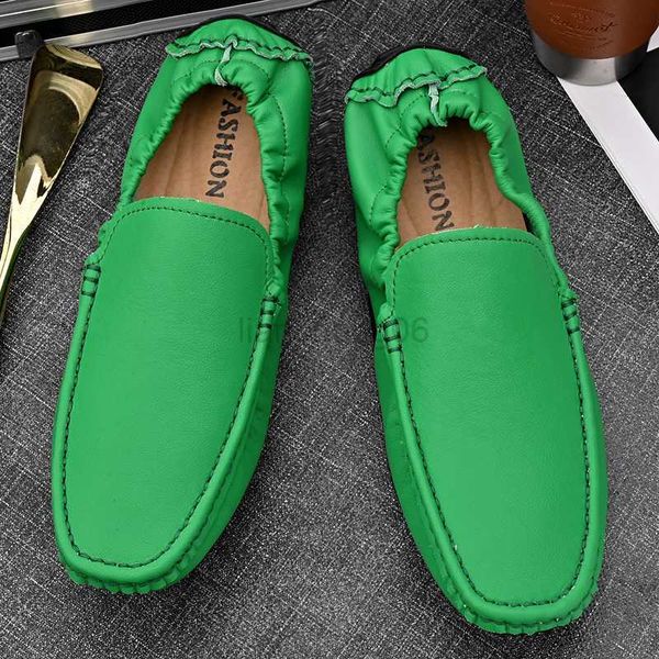 Kleid Schuhe Echtes Leder Männer Loafer Schuhe Hohe Qualität Mokassins Fahren Schuhe Grün Orange Büro Schuhe Casual Slipper Große Größe 48 47 L0830