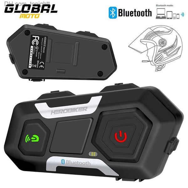 Casco da motociclista Interfono senza fili impermeabile Bluetooth Interfono da moto Interfono con radio FM Batteria di grande capacità Inter Q230830