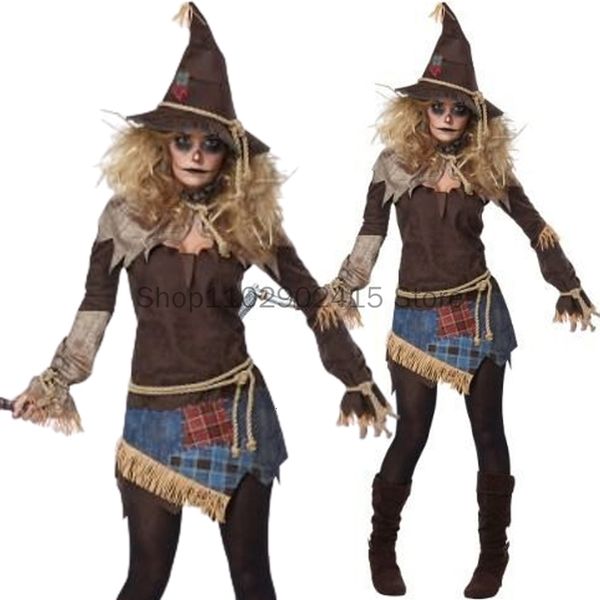 Abiti sexy urbani 2023 Halloween Carnival Party Spaventapasseri Costume cosplay Camicetta da donna Horror Creativo Strega Elfi Stage Performance Outfits 230829