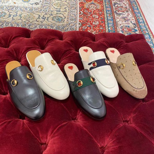 Роскошная женщина -дизайнер сандаловой дизайнер мужчина шлепанцы животные рисунок Baotou Сколка ленивая плоская обувь 100% кожаный холст.